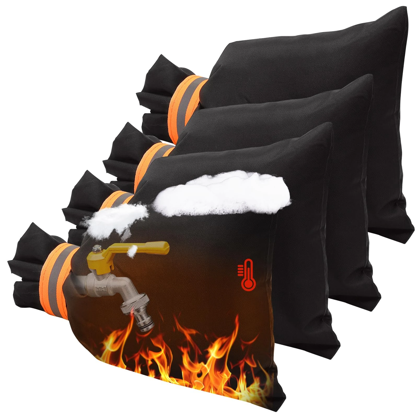 Outdoor Tap Cover for Winter with Reflective Strip,Made of 420D Oxford,Easy to Use and Waterproof & Thickened Tap Cover,Thermal Tap Jacket Protects Outdoor Tap from Freezing Bursting