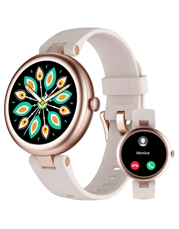 SHANG WING Smart Watches for Women,Stylish Round Screen 40mm Ladies Smart Watch with Step Counter,Heart Rate,SpO2,Sleep Tracker 100+ Sport Modes,Fitness Watch Women with Bluetooth Call,SMS/SNS Notify