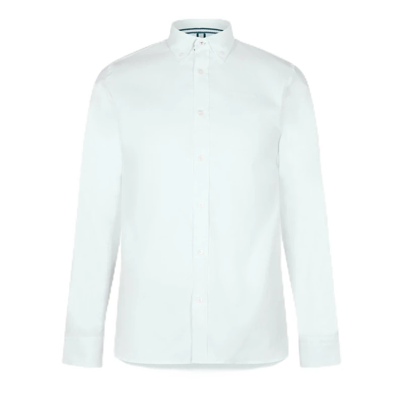 Ted Baker Mens Allarde Ls Regular Branded Oxford Shirt, White, XL UK
