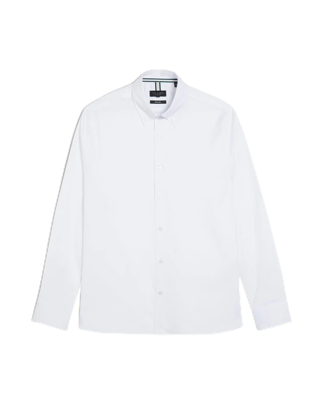 Ted Baker Mens Allardo Ls Regular Premium Oxford Shirt, White, S UK