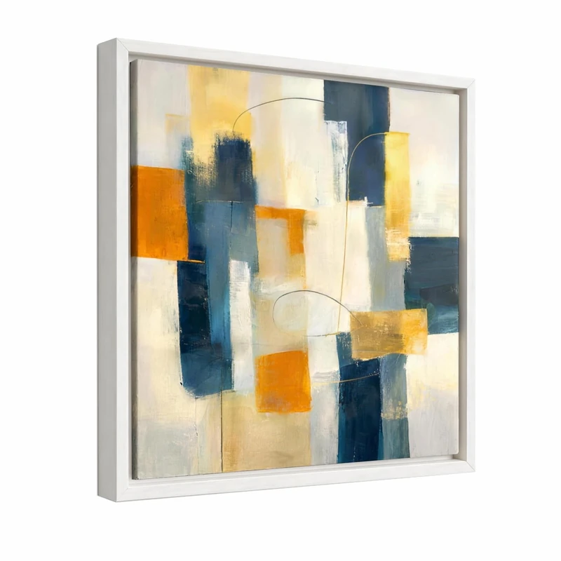 B.B.F Make Premium Canvas Floating Frame - 1.25" Gallery Depth Floater Frame with Faux Wood Grain PS Finish, Handcrafted in USA for Wall Art (White 16x20)