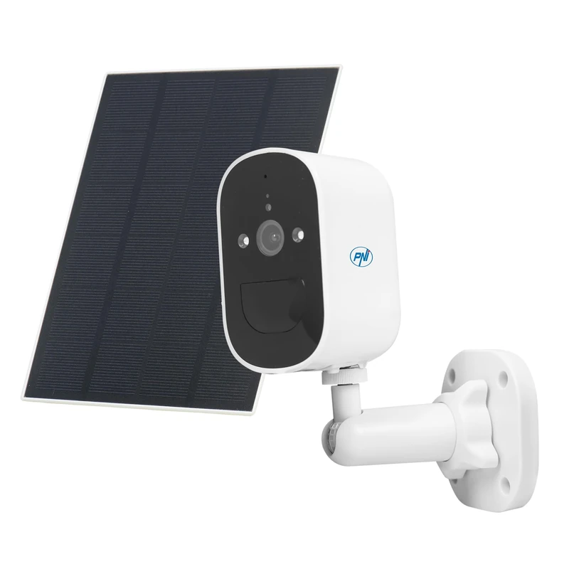 PNI IP774 4MP video surveillance camera, 3W solar panel, built-in 4000mAh battery, motion detection, micro SD card slot, night vision, bidirectional audio