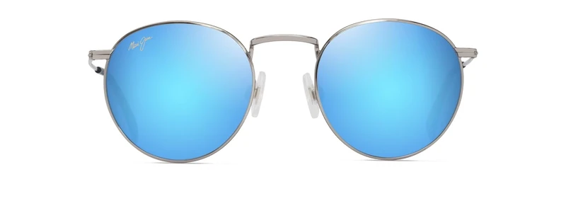 Maui Jim Pukaua Sunglasses, Shiny Silver W/Blue & Green, 50-21-145