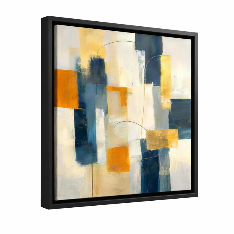B.B.F Make Premium Canvas Floating Frame - 1.25" Gallery Depth Floater Frame with Faux Wood Grain PS Finish, Handcrafted in USA for Wall Art (Black 16x24)