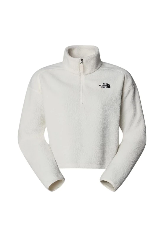 The North Face Women's Crop High Pile Fleece Sweatshirt, White Dune, S