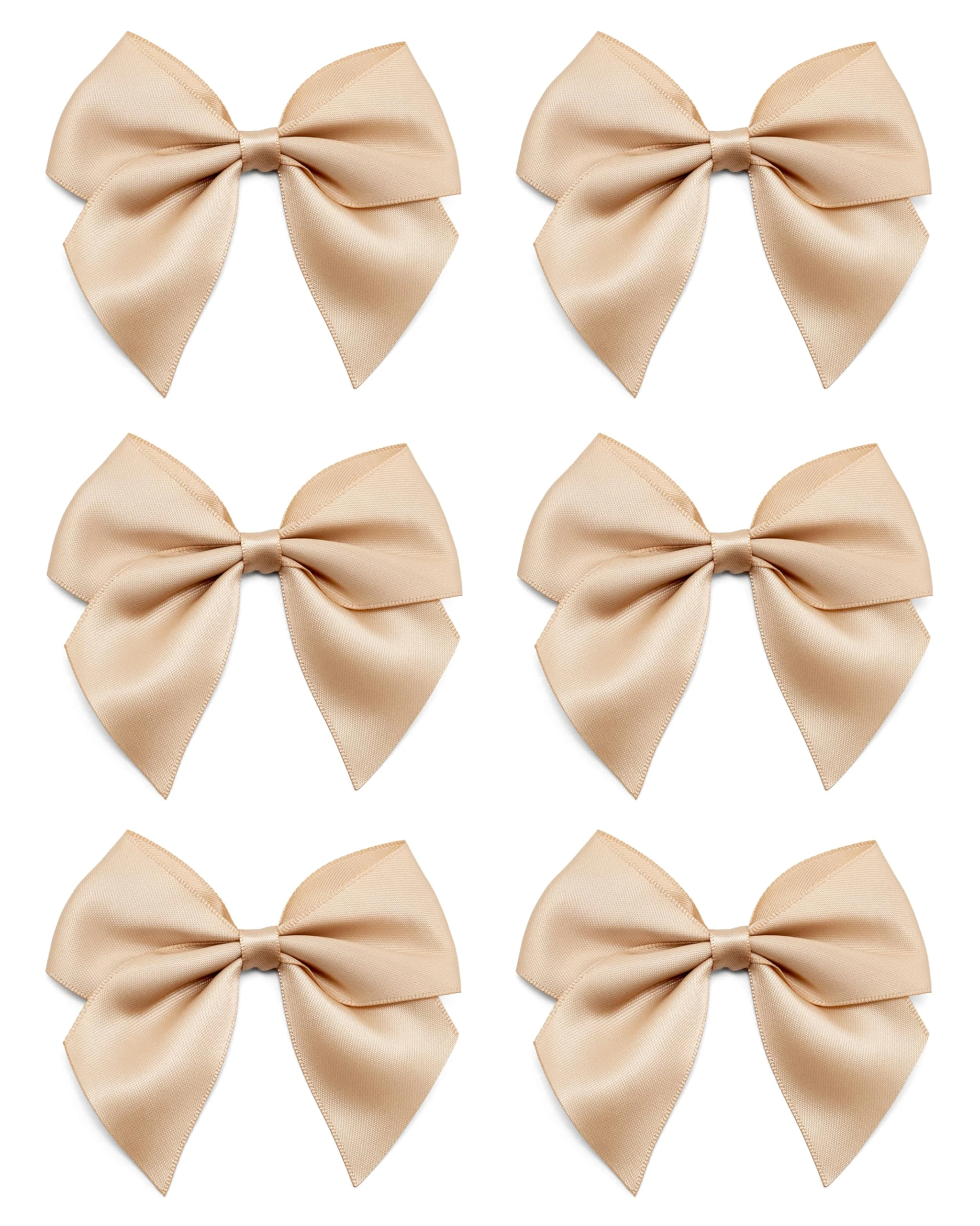 Italian Options Large Satin Ribbon Bows Self-Adhesive Fabric Bow Decorations for Gift Wrapping Hampers Cake Decoration Hair Bows Crafts Crafting Champagne 6 Pack 10 cm
