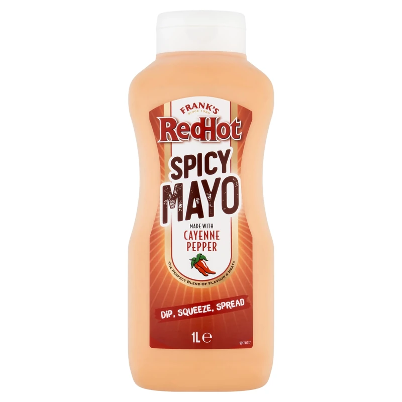 Frank's RedHot Spicy Mayonnaise 1L, Creamy & Fiery Sauce for Burgers, Sandwiches & Dips, Catering-Size & Ready to Use