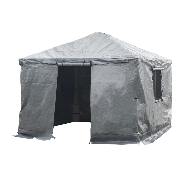 Sojag Universal Winter Cover Plus for Tall Hard Top Gazebos, Storage for Grill & Patio Furniture, Flame and Weather-Resistant, 10' x 10', Grey