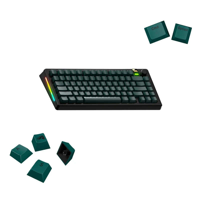 Glorious Gaming - GPBT Basics (PBT Keycaps), Totem Green, No Fade Dye-Sublimated, for Custom Mechanical Keyboards, Fits 100%, 75% 65% 60%, Fits ANSI & ISO, Supports Windows & macOS - English (US) - Image 1