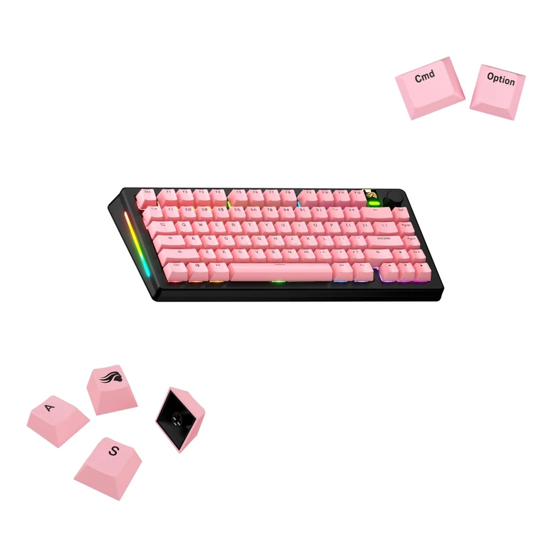 Glorious Gaming - GPBT Basics (PBT Keycaps), Potion Pink, No Fade Dye-Sublimated, for Custom Mechanical Keyboards, Fits 100%, 75% 65% 60%, Fits ANSI & ISO, Supports Windows & macOS - English (US)