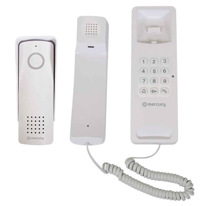 Mercury | Wireless Digital Door Phone System, Weatherproof Outdoor Unit, Up to 300m Transmission Range, Power Supplies for Both Units are Supplied | White - Image 1