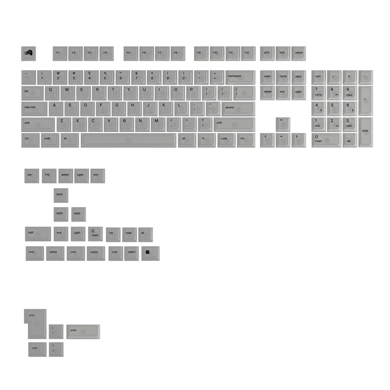 Glorious Gaming Polychroma RGB Keycaps, Translucent Design, Fits 100%, 75% 65% 60% Custom Mechanical Gaming Keyboards, Fits ANSI, ISO, Windows & macOS, English (US)