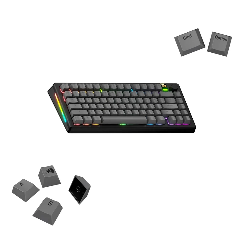 GLORIOUS Gaming - GPBT Basics (PBT Keycaps), Armor Gray, No Fade Dye-Sublimated, for Custom Mechanical Keyboards, Fits 100%, 75% 65% 60%, Fits ANSI & ISO, Supports Windows & macOS - English (US)