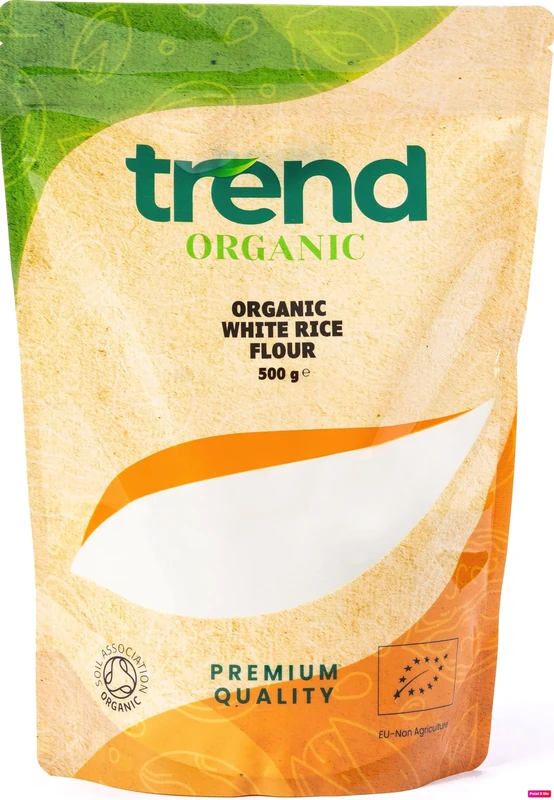 Trend Organic White Rice Flour with Mild Nutty Flavour, 500g - Ideal for Baking and Cooking with Its Nutrient-Rich Component - Certified Organic, Vegan, Non-GMO, No Additives No Preservatives, Raw