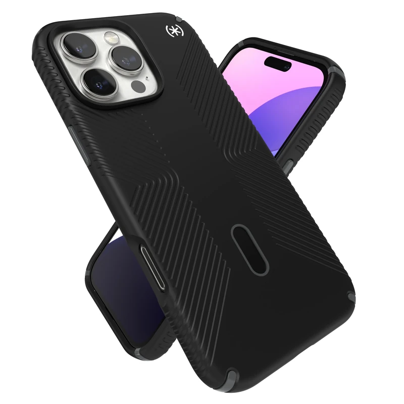 Speck Presidio 2 Grip iPhone 16 Pro Max Case - MagSafe and ClickLock - Slim Black/Slate Phone Case