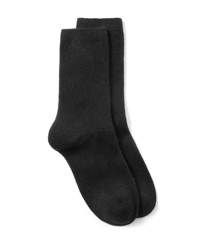 Embouro 100 Pure Cashmere Socks for Women and Men (UK, Alpha, One Size, Regular, Regular, BLACK) - Image 1