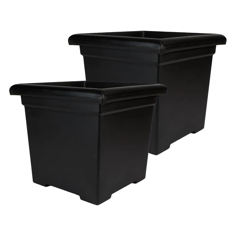 The HC Companies planters, Black, 15.5" (Pack of 2)