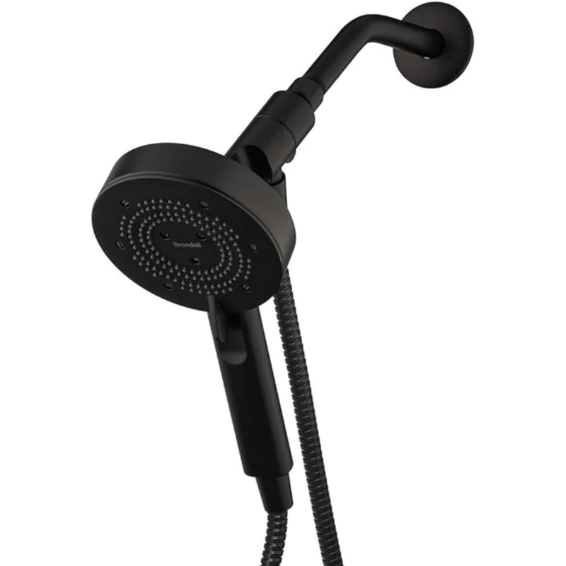 Brondell Nebia Yuba HaloNetic Double Dock Magnetic Handheld Shower Head, 60" Stainless Steel Hose, 5-Setting, Matte Black