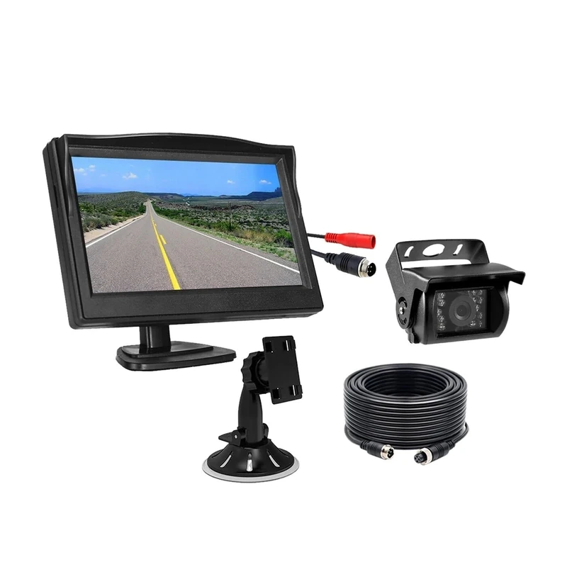 Reversing Camera Kit Rear View Reversing Camera 12-24v For Caravan For Rv For Van 5 Inch LCD Screen Monitor With For Charger Plug And Play + 4PIN Reversing Camera HD