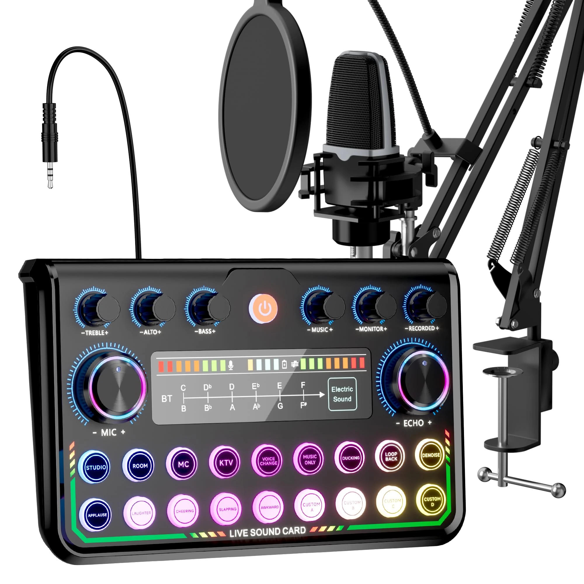 SINWE Podcast Equipment Bundle,Audio Interface with Studio Condenser Microphone for Smartphone & PC,Plug-and-Play Live Sound Card,Perfect for Streaming, Singing, YouTube & Gaming