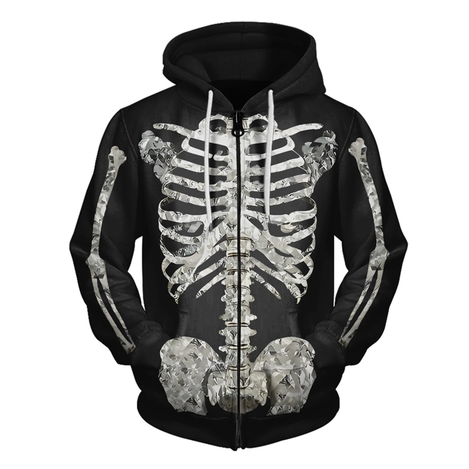 Beokeuioe Skeleton Print Hoodie Halloween Pullover Men's Basic Sweatshirt Oversize Hoodie with Hood Sweat Jacket Horror Printed Cosplay Outfits Costumes Long Sleeve Shirt, B13 Grey, 3XL