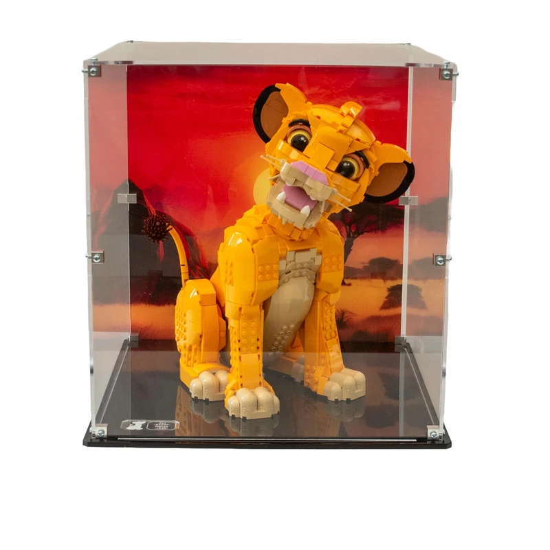 Acrylic Display Case compatible with LEGO® Young Simba the Lion King Model (43247) (Clear Back. Panel) - Image 1