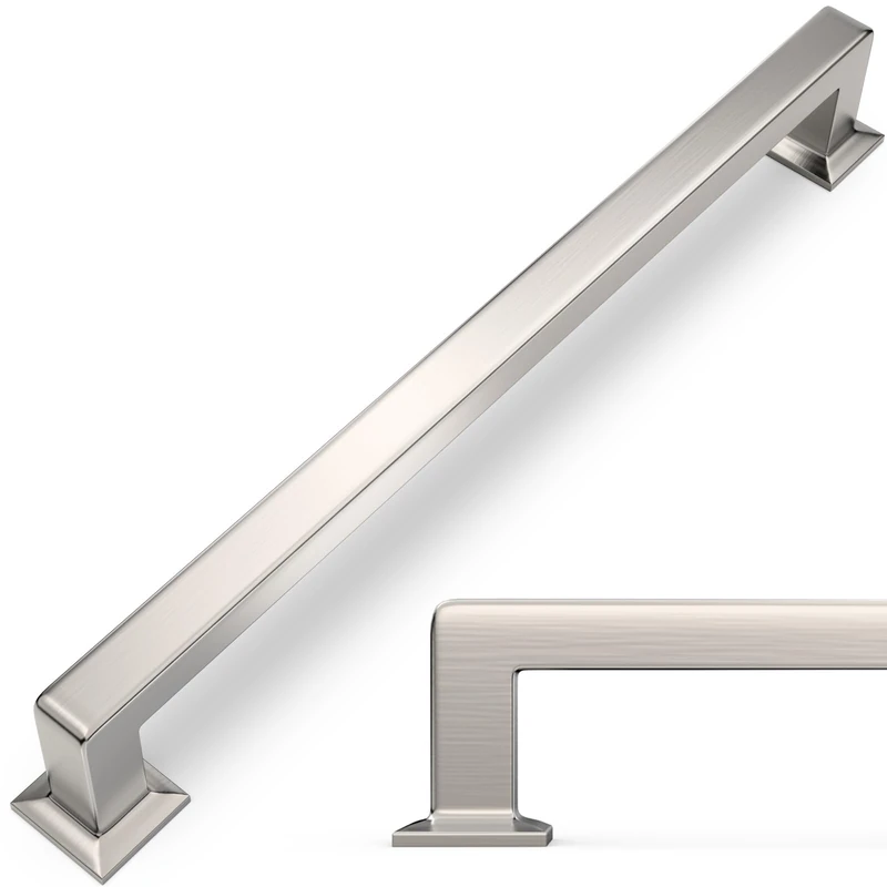 POVEFONK 6 Pack 15 Inch Brushed Satin Nickel Kitchen Cabinet Handles Cabinet Pulls Sliver Drawer Pulls Kitchen Cabinet Hardware Handles Dresser Handles