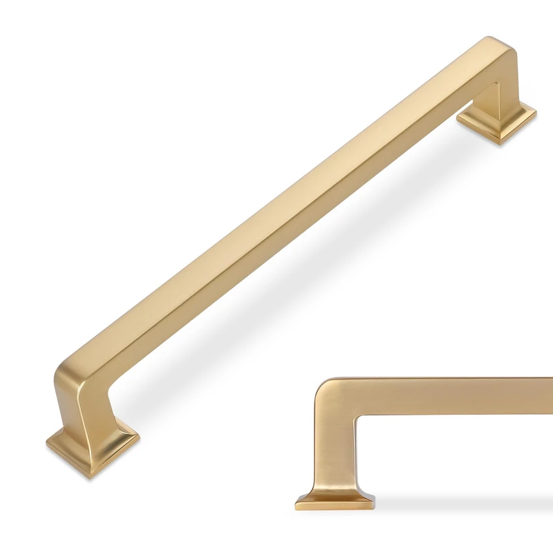 POVEFONK 10 Pack 6-1/4 inch Champagne Bronze Kitchen Cabinet Handles Cabinet Pulls Gold Drawer Pulls Kitchen Cabinet Hardware Dresser Handles