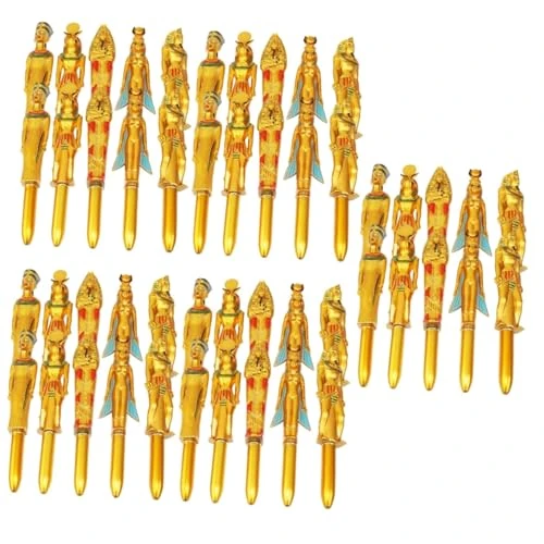 CAXUSD 50pcs Egyptian Theme Ballpoint Pens for Writing Note Taking Classroom Prizes Unique Design Smooth Ink Ergonomic Grip for School and Office Use Random Style