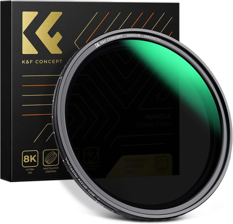 K&F Concept 77mm Magnetic Variable Grey Filter ND8-128 (3-7 Stop) Neutral Density Filter with Magnetic Lens Adapter, Nano-Xcel