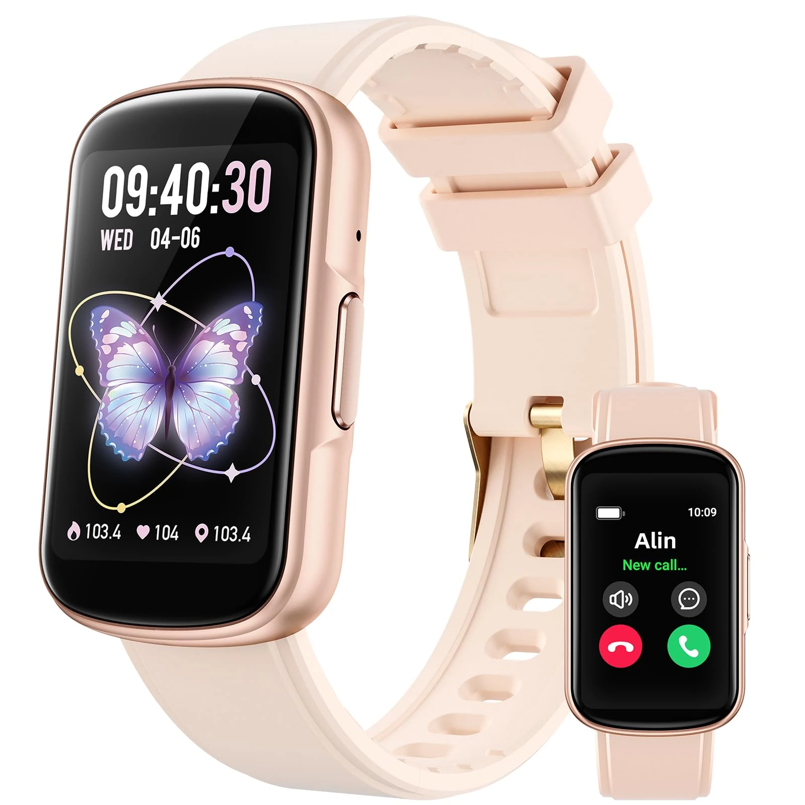 Parsonver Fitness Tracker Answer/Make Calls, 1.57" Fitness Watch with 24/7 Heart Rate, Sleep Tracker, IP68 Smartwatch for Women with 110+ Sports, Step Counter, Calories, Activity Trakcer, Rose Gold