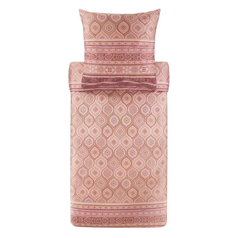 Bassetti Hanbury 9329923 Bed Linen + 1 Pillowcase 100% Cotton Satin Powder Pink P1 Dimensions: 155 x 220 cm + 1 K 80 x 80 cm