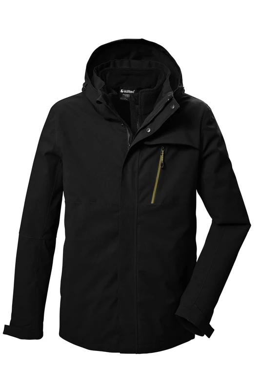 Killtec Men's Kow 6 Mn Jacket 3 in 1 Functional Jacket Waterproof with Zip-Off Hood and Zip-In Fleece Jacket
