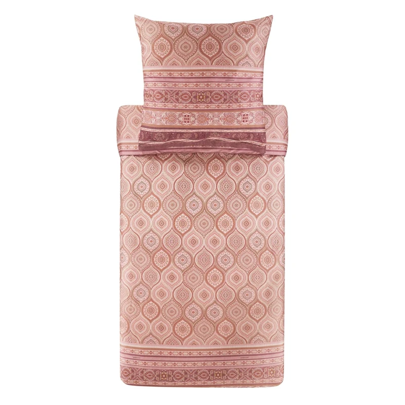 Bassetti Hanbury 9329940 Bed Linen 2 Pillowcases 100% Cotton Satin Powder Pink P1 Size: 200 x 200 cm