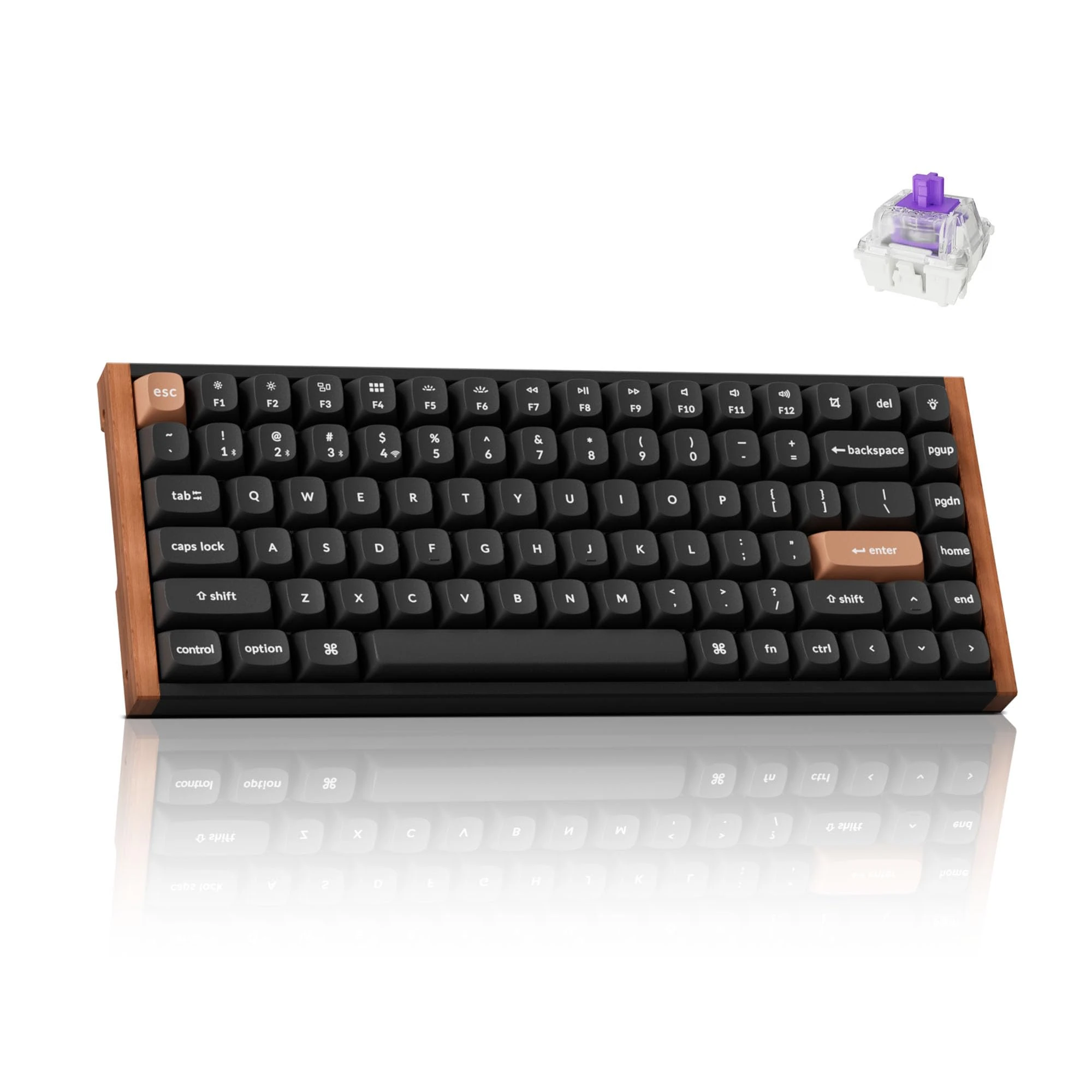 Keychron K2 HE Wireless Custom Mechanical Keyboard - Hall Effect Magnetic Switch, Rapid Trigger, 2.4G/Bluetooth 5.2/USB-C, QMK/VIA, Aluminium & Wood, RGB Backlit(Mac/Windows/Linux), US Layout