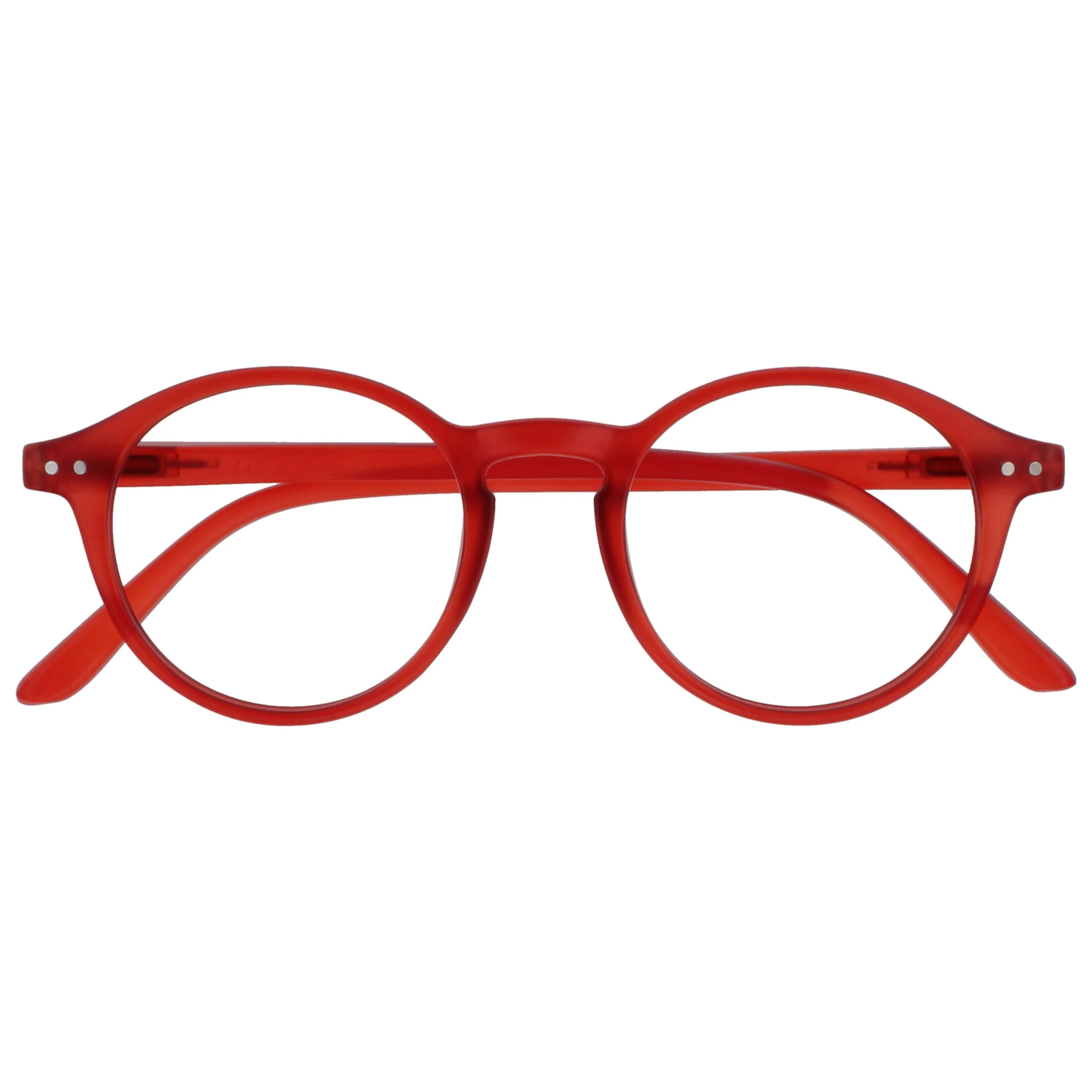 OPULIZE REY Reading Glasses - Retro Round Frame - Matt Red - Mens Womens - Spring Hinges - R56-Z - +3.00