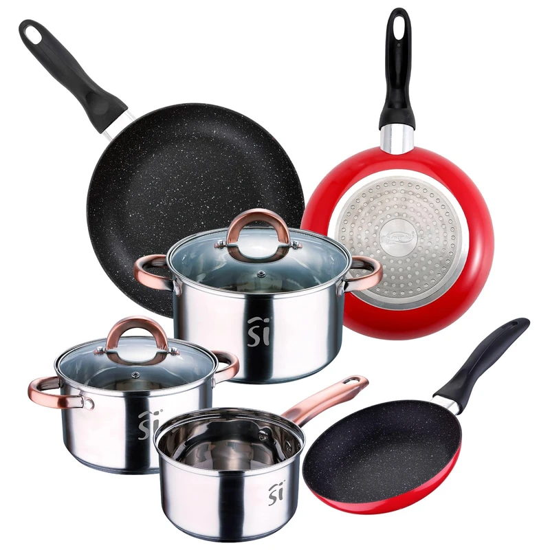 Onil 5-Piece Cookware Set + 3 Frying Pans 16/20/24 cm Aluminium San Ignacio