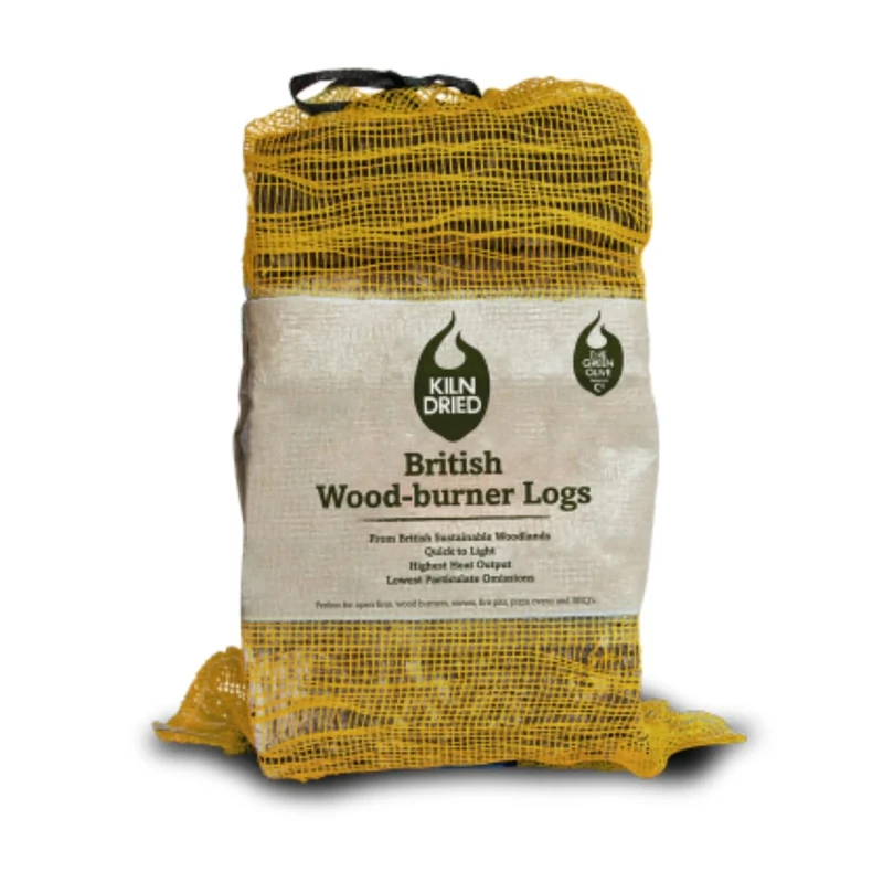 Kiln Dried Logs (6kg / 27Litre) for Wood Burners, Log Burner Stoves, Camping Fire Pit and Stoves - Low Moisture, Long-Lasting, High Heat - Sustainably Sourced UK Firewood