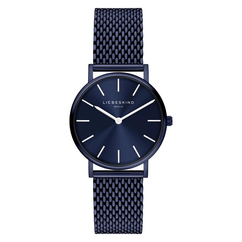 Liebeskind Berlin Stainless Steel Watch with Adjustable Mesh Strap, Blue, Modern