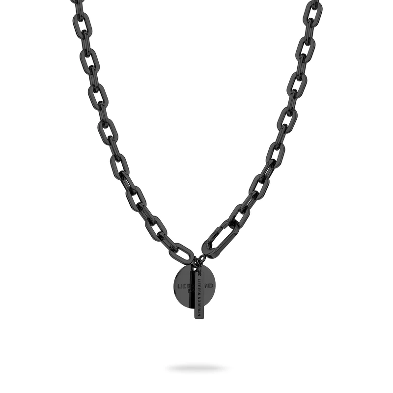 LIEBESKIND Berlin Women's Necklace - Stainless Steel Chain in Gold, Rose Gold & Black - Simple & Eye-catching Designs - Modern Jewellery for Everyday & Special Occasions, 45 cm, Stainless Steel, No