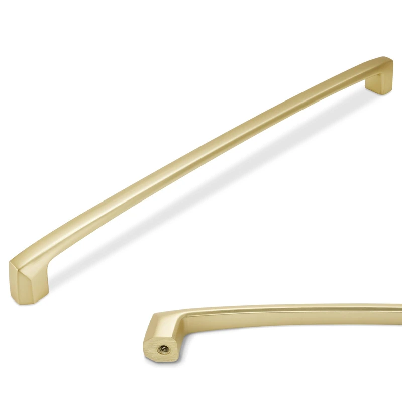POVEFONK 6 Pack 15 inch Brushed Brass Kitchen Cabinet Handles Cabinet Pulls Gold Drawer Pulls Kitchen Cabinet Hardware Handles Dresser Handles