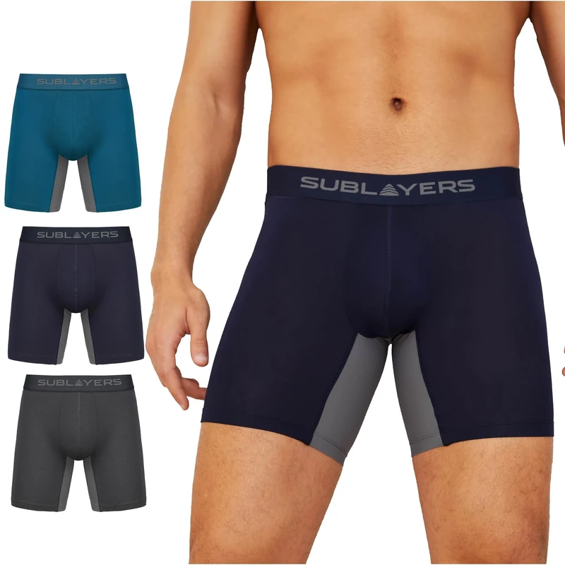 The Essentials Wardrobe 3PK Mens SL Premium Boxer - Bamboo - Assorted - Small