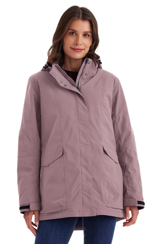 Killtec Women's Outdoor Waterproof Jacket with Removable Hood