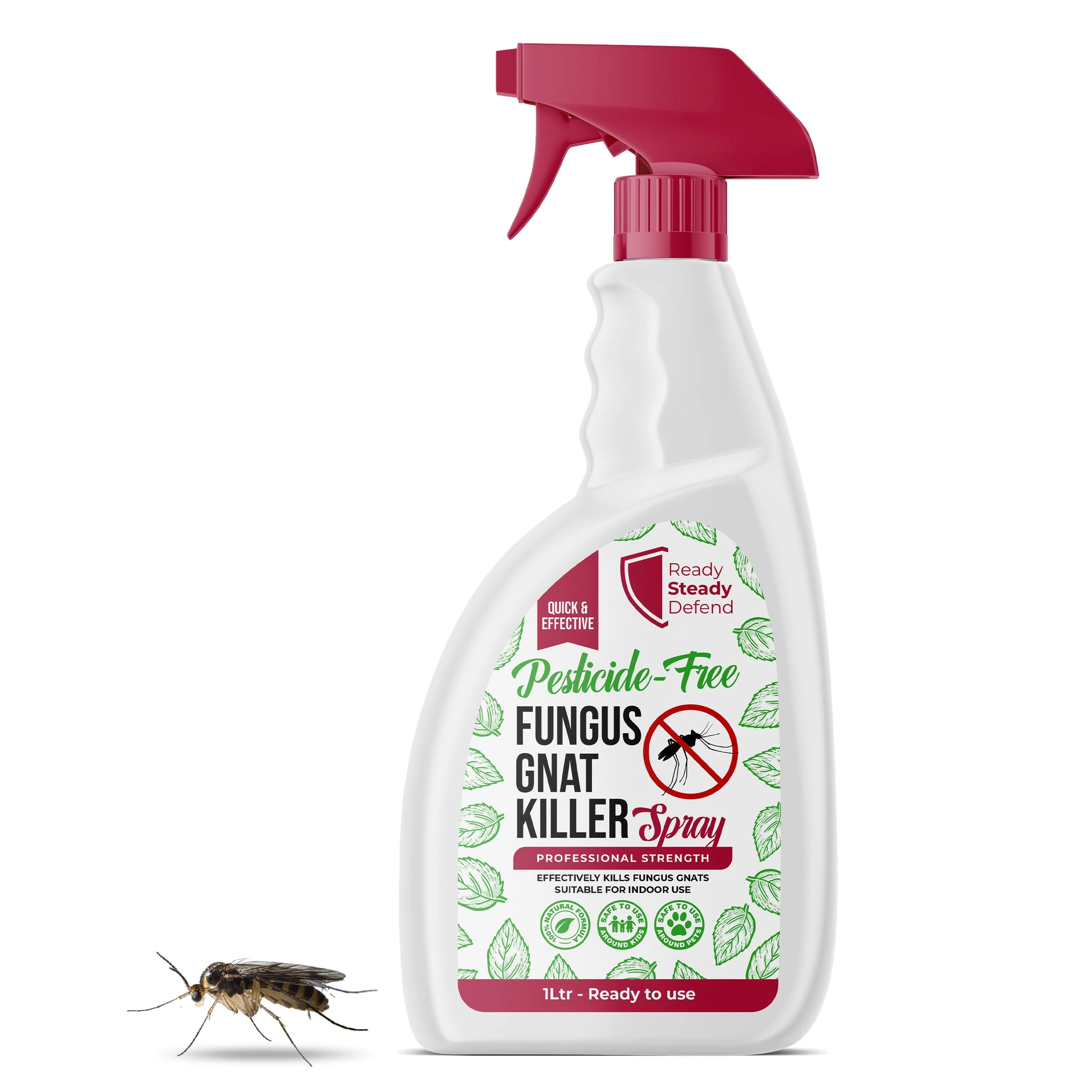 Fungus Gnat Killer Spray 1L - Polymer-Free, Long-Lasting Protection | Eradicates, Controls & Safeguards Garden & House Plants | Ideal for Flowers, Fruits, Vegetables & Shrubs | Indoor & Outdoor Use