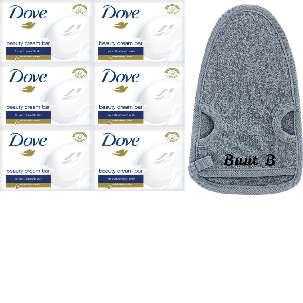 Beauty Cream Bar | Classic Original Soap for Shower & Bath | For Normal & Sensitive Skin | Pack of 6 (6 x 90g, Total 540g) with Buut b Branded Scrub