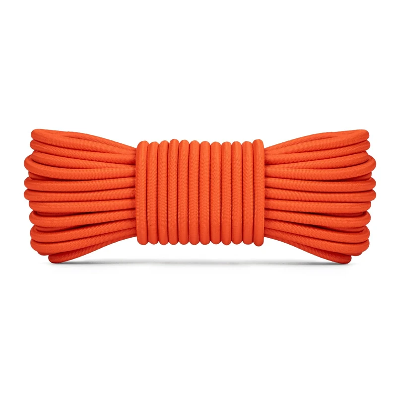 Abma Cord Bungee Cord 4mm 10M Elastic Shock Cord 100% Stretch Elastic Bungee Rope for Tarpaulin, Trailer, Backpack, Tent Pole, Kayak - Orange