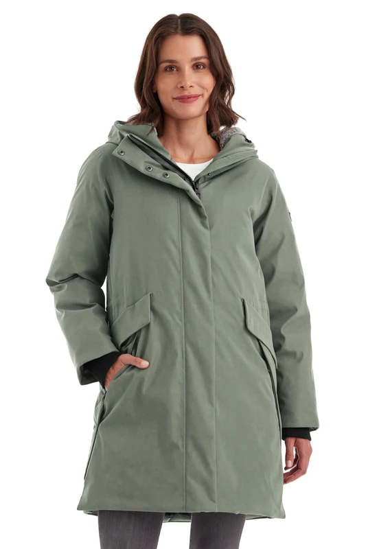 G.I.G.A. DX by killtec Women's Gw 12 Wmn Prk Functional Waterproof Parka with Hood, Seagrass, 38