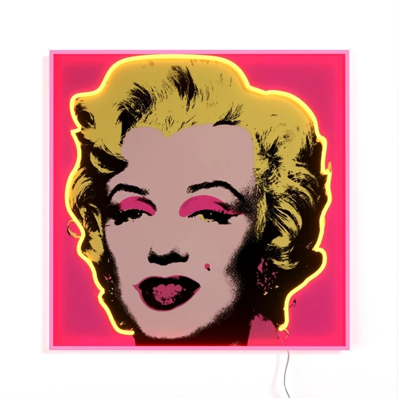 YELLOWPOP Neon Signs, Andy Warhol Marilyn Monroe (Small), Neon Signs for Wall Decor, Energy Efficient LED Neon Lights for All Walls, Easy to Install Custom Neon Sign & Customizable Light Up Wall Art
