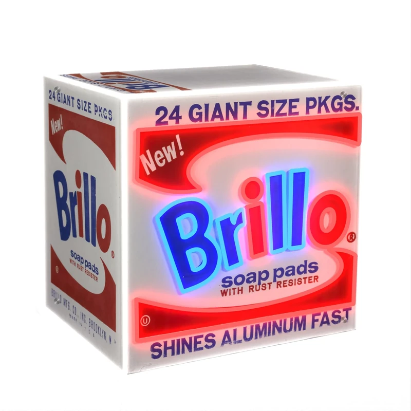 YELLOWPOP Neon Signs, Andy Warhol Brillo Box, Neon Signs for Wall Decor, Energy Efficient LED Neon Lights for All Walls, Easy to Install Custom Neon Sign & Customizable Light Up Wall Art