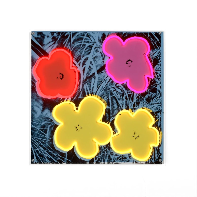 YELLOWPOP Neon Signs, Andy Warhol Flowers, Neon Signs for Wall Decor, Energy Efficient LED Neon Lights for All Walls, Easy to Install Custom Neon Sign & Customizable Light Up Wall Art